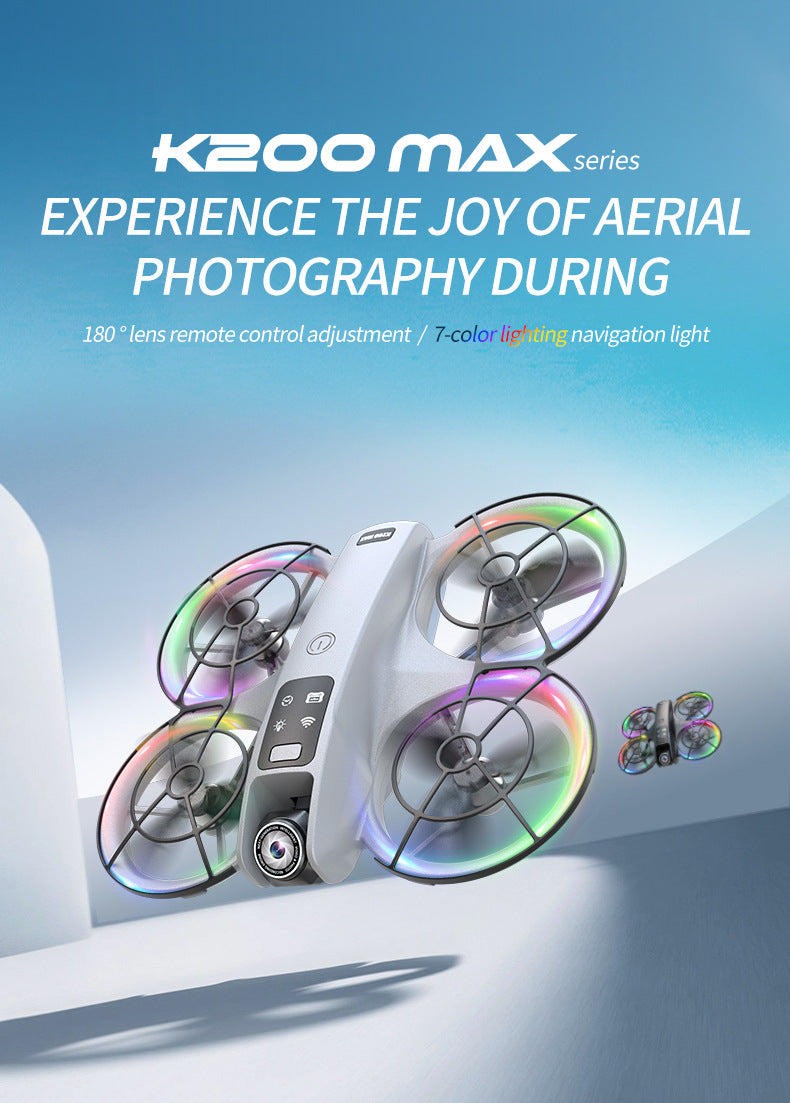 Cross-Border K200 Drone Brushless with Screen Aerial Photography Aircraft Optical Flow Positioning Color Light Full Protection Remote Control Plane