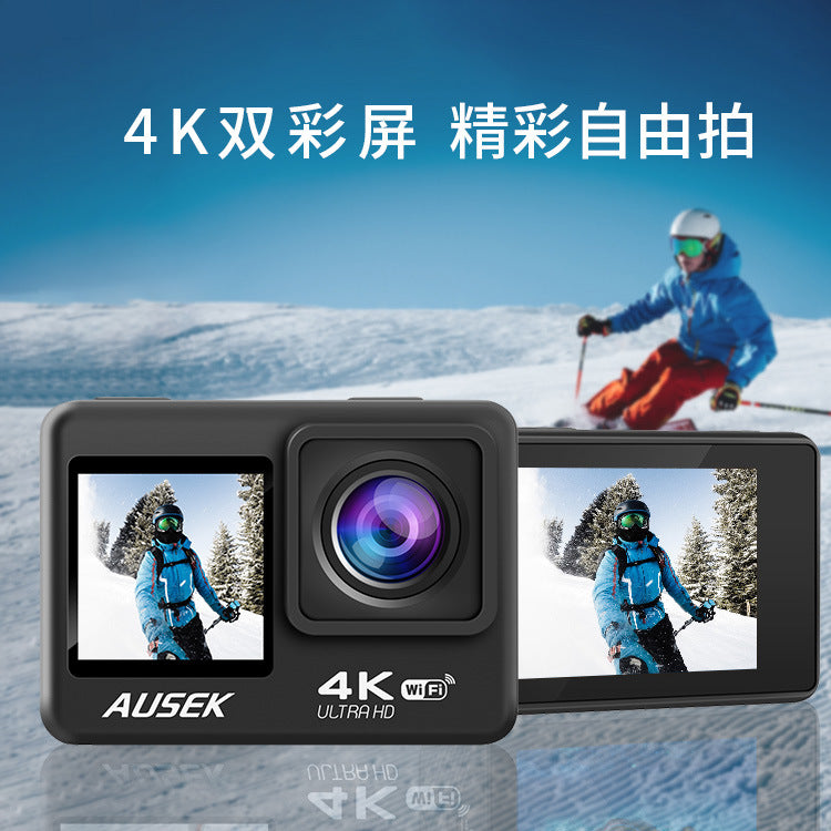 Cross-Border4k Action Camera HD Dual Screen wifi Outdoor sports wireless shooting head-mounted cycling camera factory