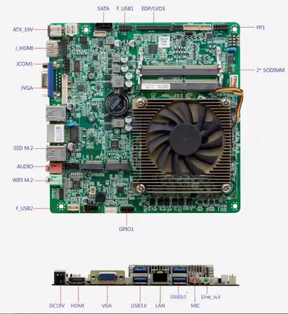 i7-7567u Mini-ITX Motherboard 7th Core Intel CPU IPC SBC Embedded Ultra-thin Mainboard with COM LAN DC-19V DDR4 LVDS EDP