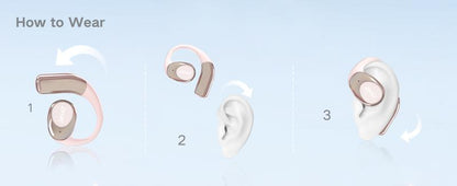 ZIHNIC S09 Wireless OWS Headphones，Bluetooth Open Ear earphones with Minc，Long Battery Life，Wireless Earbuds Headset Portable earbuds