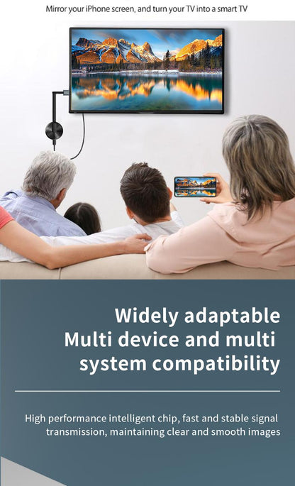 ZIHNIC Wireless Screen Projector HD TV Monitor Portable Mobile Phone Connection TV Monitor HD Wireless 5G 4K Horizontal and Vertical Screen Connector