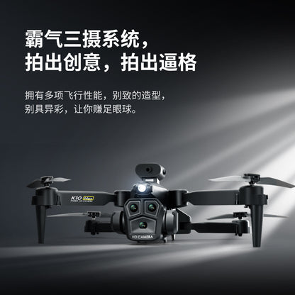 Cross-Border K10MAX High-definition Three-camera Aerial Photography Drone Obstacle Avoidance Remote Control Aircraft Optical Flow Quadcopter drone