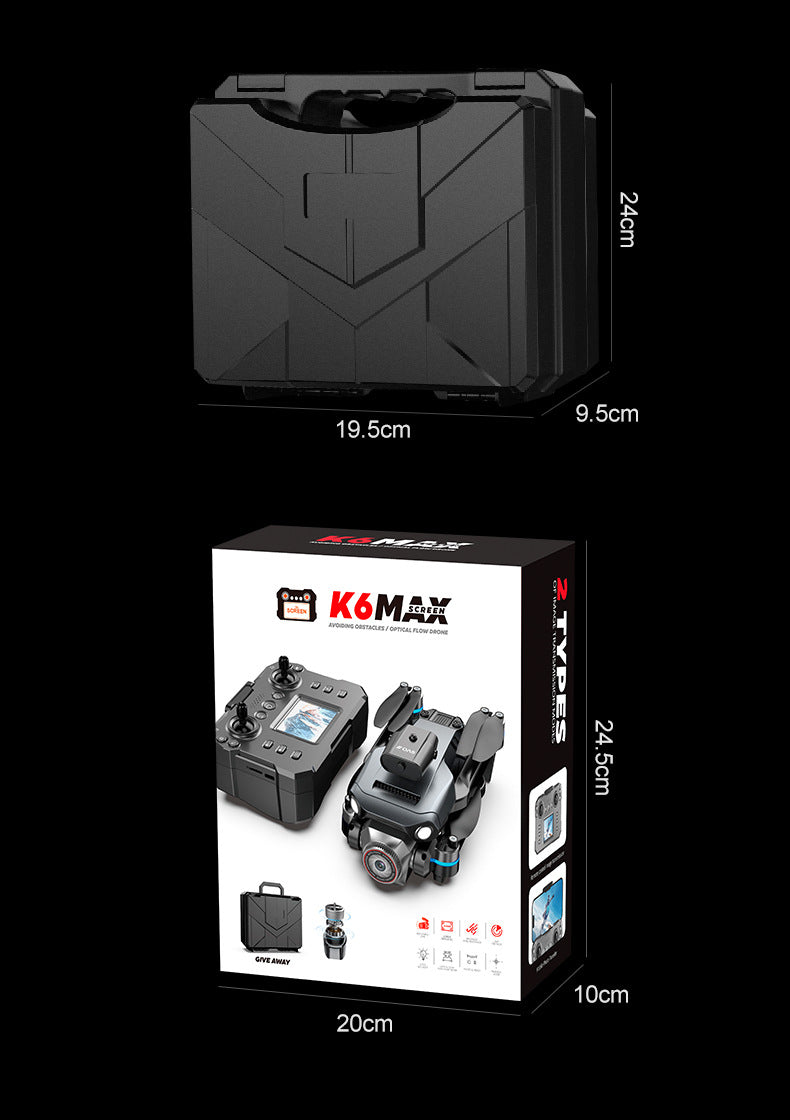 Cross-Border K6 MAX Drone with screen control, optical flow positioning, quadcopter with brushless motor, remote control airplane toy