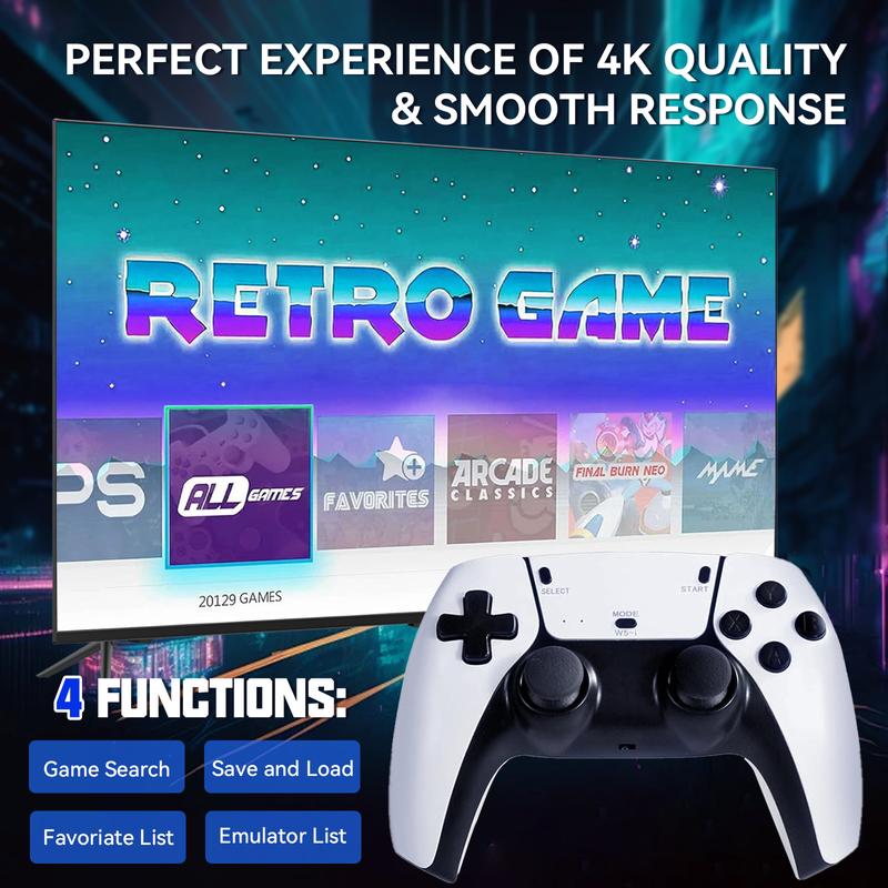 【Springtok】Coolnut 20,000+ Retro Game Console, Plug and Play Video Games Stick 26 Emulators, 4K HDMI Output, Premium Dual Controllers, New Year Gift