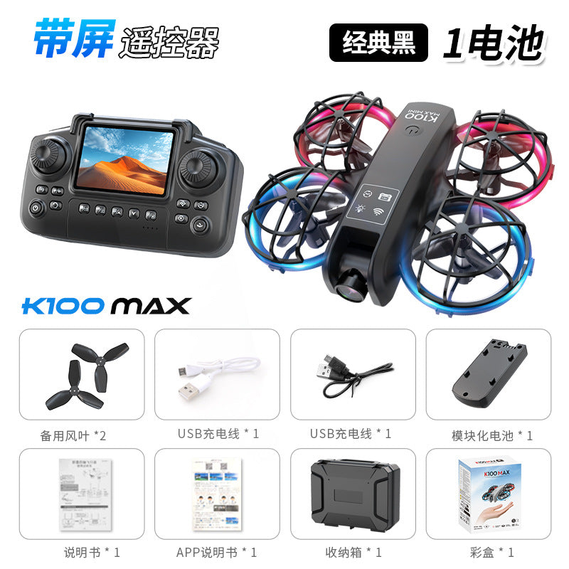 Cross-Border K100MINI Drone with Screen Remote Control Optical Flow Hover Dual Camera Lens HD Aerial Photography Remote Control Aircraft