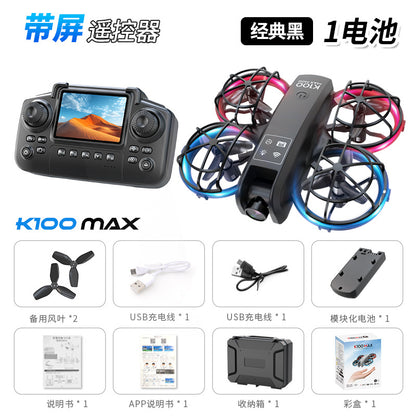 Cross-Border K100MINI Drone with Screen Remote Control Optical Flow Hover Dual Camera Lens HD Aerial Photography Remote Control Aircraft