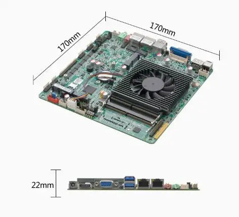 i5-8260U Mini-ITX Motherboard 8th 4 Core Intel CPU IPC SBC Embedded Ultra-thin Mainboard with 6COM LAN DC12V DDR4 8USB LVDS VGA