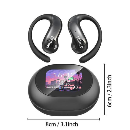 MINISO MS188 Wireless BT Headphones, 1 Count Open-back Over-ear Headphones with LCD Display Charging Case, Suitable for Daily Commuting