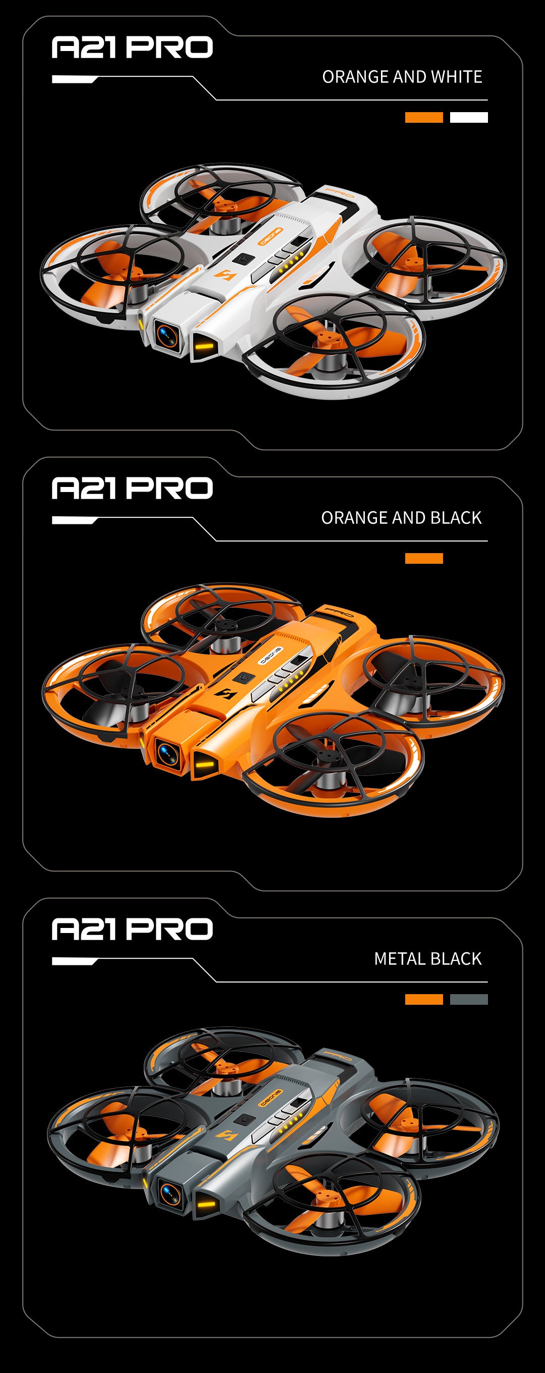 Cross-Border A21Drone Brushless Motor Mecha Style Aircraft Optical Flow Positioning Aerial Photography Full Protection Remote Control Airplane