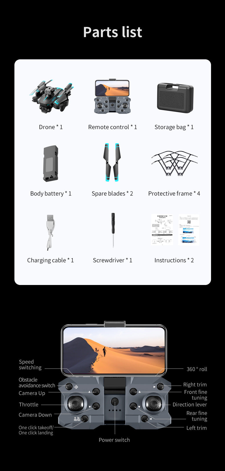 Cross-Border KY605S Drone Three-Camera Aerial Photography Four-Sided Obstacle Avoidance Remote Control Aircraft Optical Flow Positioning Quadcopter