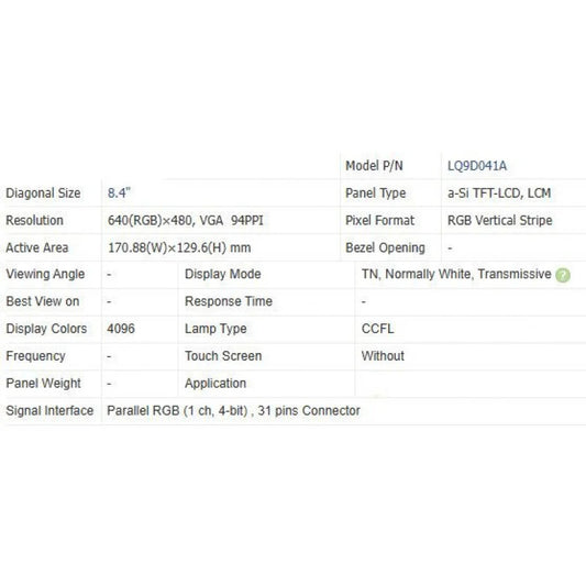 Lq9d041a new original brand 8.4 inch LCD screen