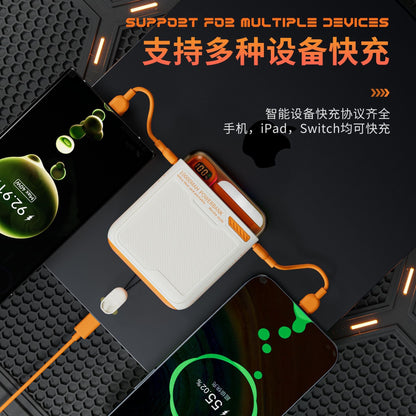 Magnetic Wireless Charger10000mAh Power Bank with Stand PD20W Two-way fast charging cross-border power bank with built-in cable