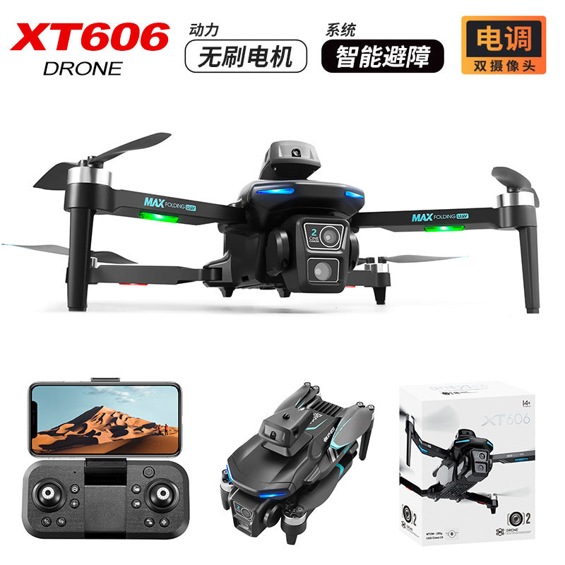 Cross-Border XT606Drone Aerial Photography HD Long Endurance Optical Flow Obstacle Avoidance Dual Lens Remote Control Aircraft Toy drone