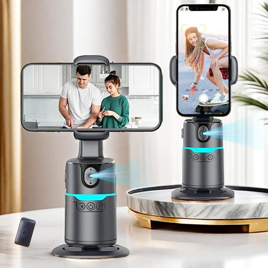 360-Degree Rotatable Smart Selfie Stick, Selfie Stick with Wireless Remote Control, Phone Stabilizer with RGB Light for Video Recording, Phone Accessories