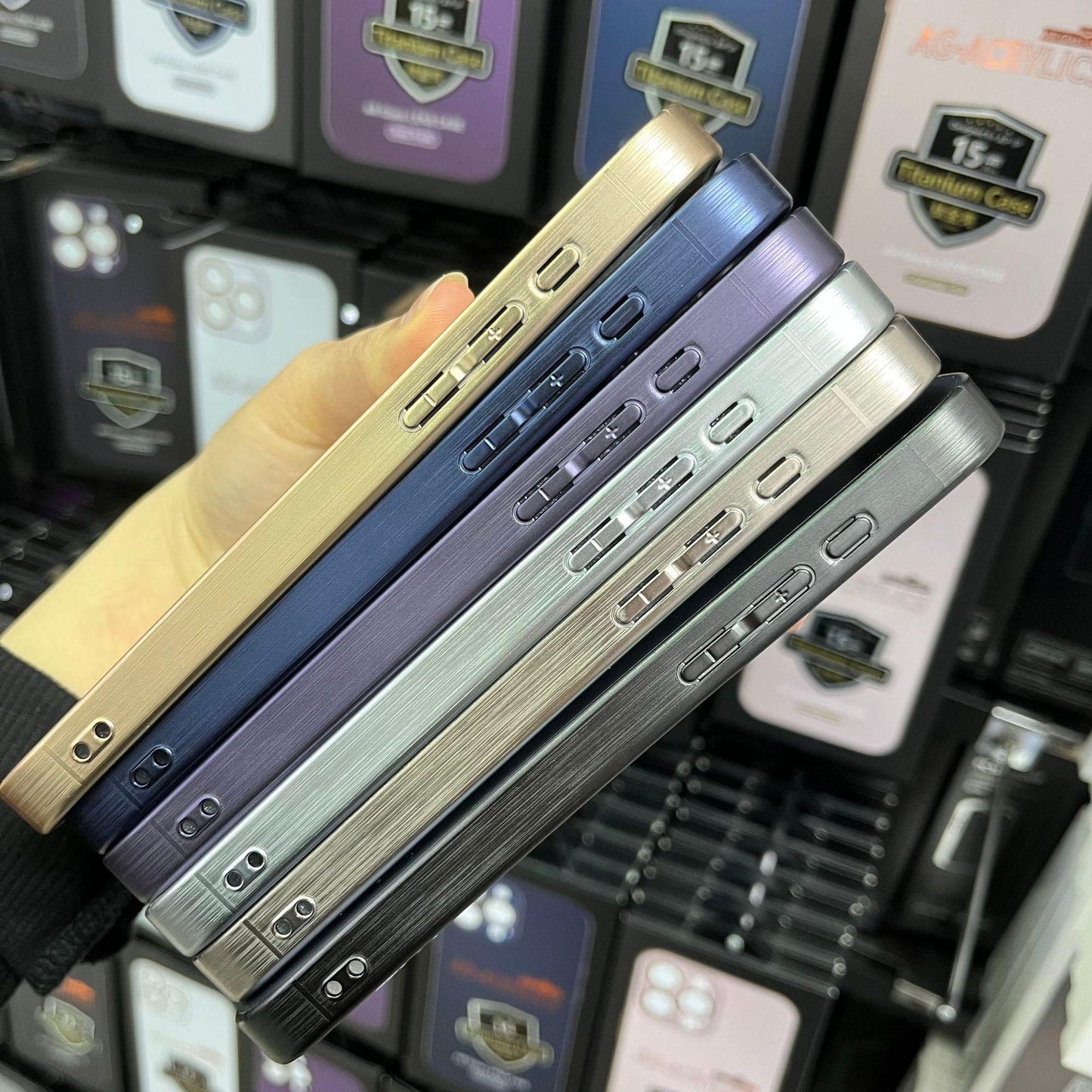 Compatible with iPhone 15 14 13 12 Pro Max Plus Original Titanium Phone Case Apple 14 Pro Max Metal Texture 13 Matte Anti-drop Protective Cover