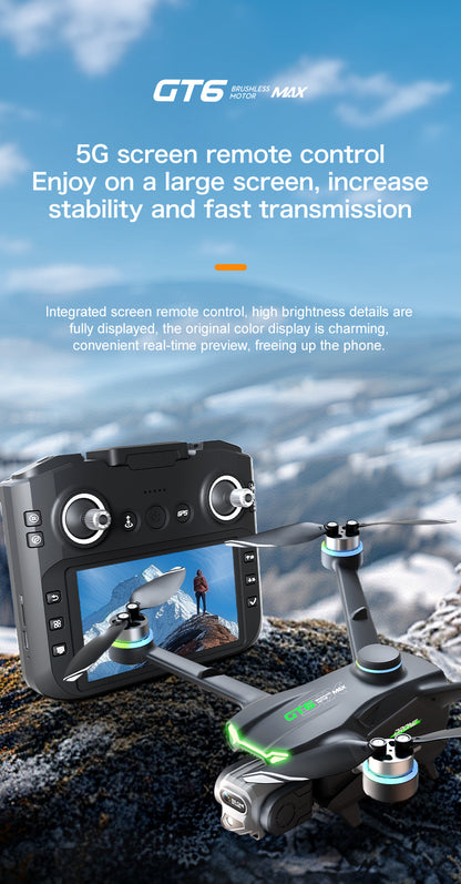 Cross-Border GT6Drone remote control with screen brushless motor HD aerial photography GPS Intelligent Positioning Remote Control Drone