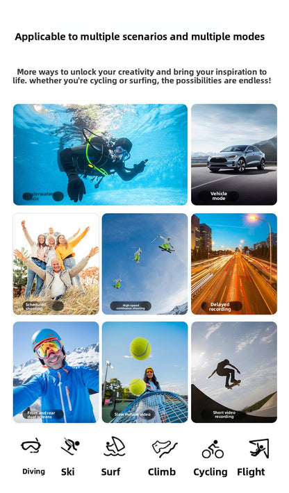 Cross-border 4k waterproof sports camera HD outdoor shooting riding underwater helmet camera sports camera factory