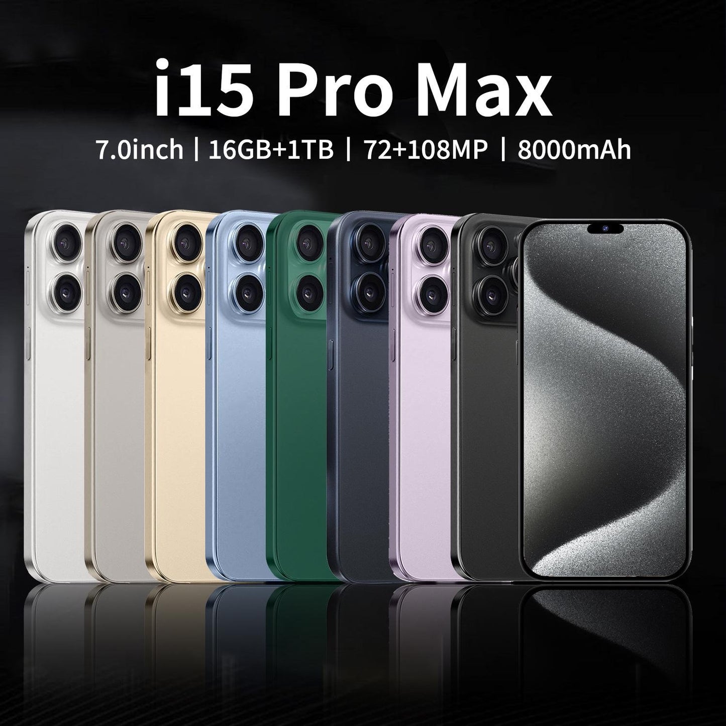 i15ProMax Smartphone 7.0inch HD Large Screen Android 16+1T Direct from Manufacturer (Hot Selling Model)