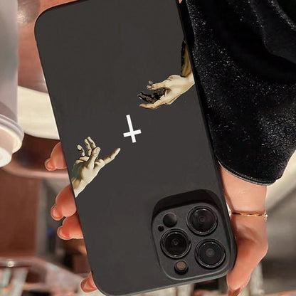Creative Cross Pattern Phone Case, Anti-drop Shockproof Phone Protective Cover, Phone Accessories Compatible with iPhone 11 12 13 14 15 16 Pro Max