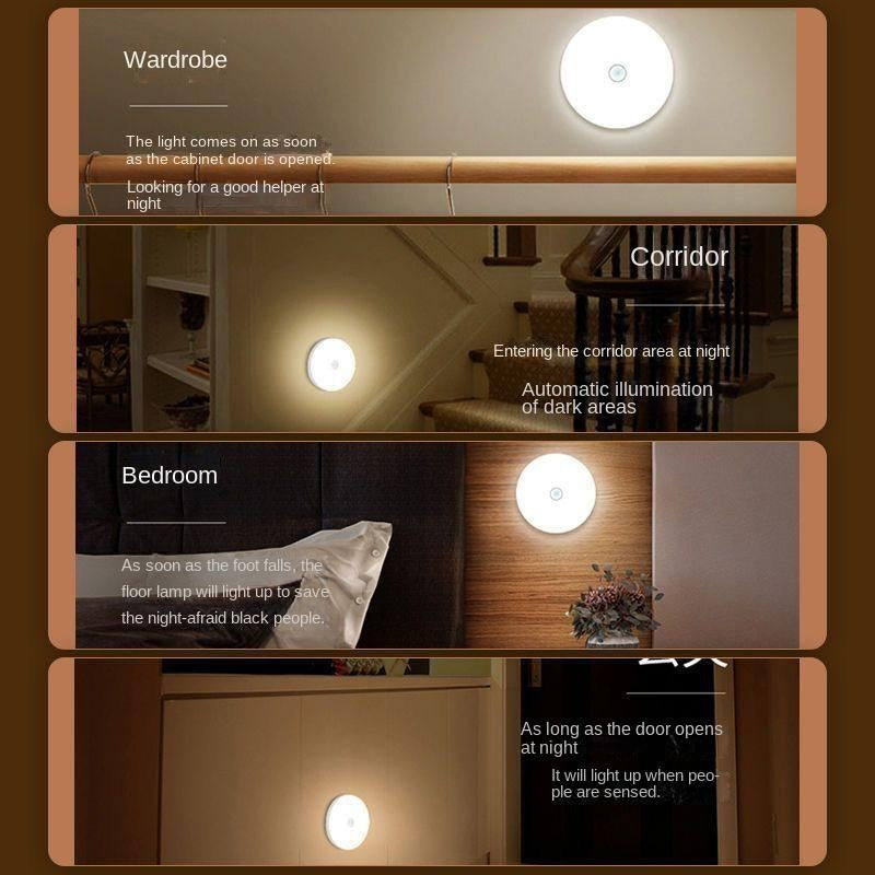 Human Body Intelligence Induction Lamp Corridor without Plug-in Small Night Lamp Automatic Super Bright Toilet Corridor Dormitory New Homehold