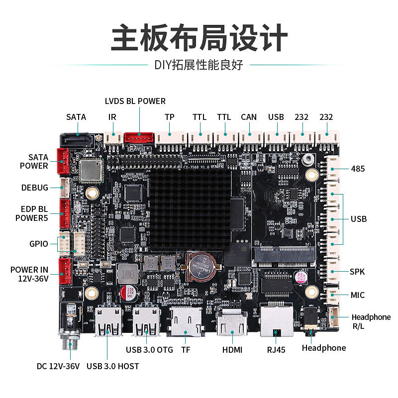 Industrial Motherboard Android RK3568/3588/3288/3399Industrial Control Machine Mechanical Automation Sales and Delivery Locker