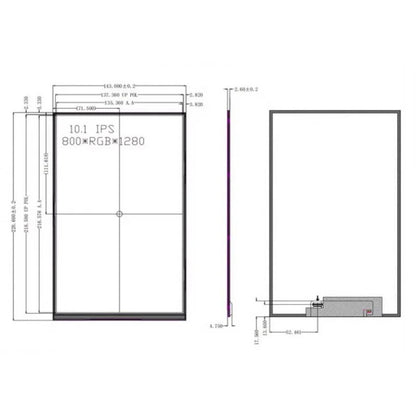 31-pin Interface a-Si TFT-LCD, LCM 800(RGB)x1280, LCD Screen WXGA 150PPI LCD Screen 10.1 Inch MIPI WLED