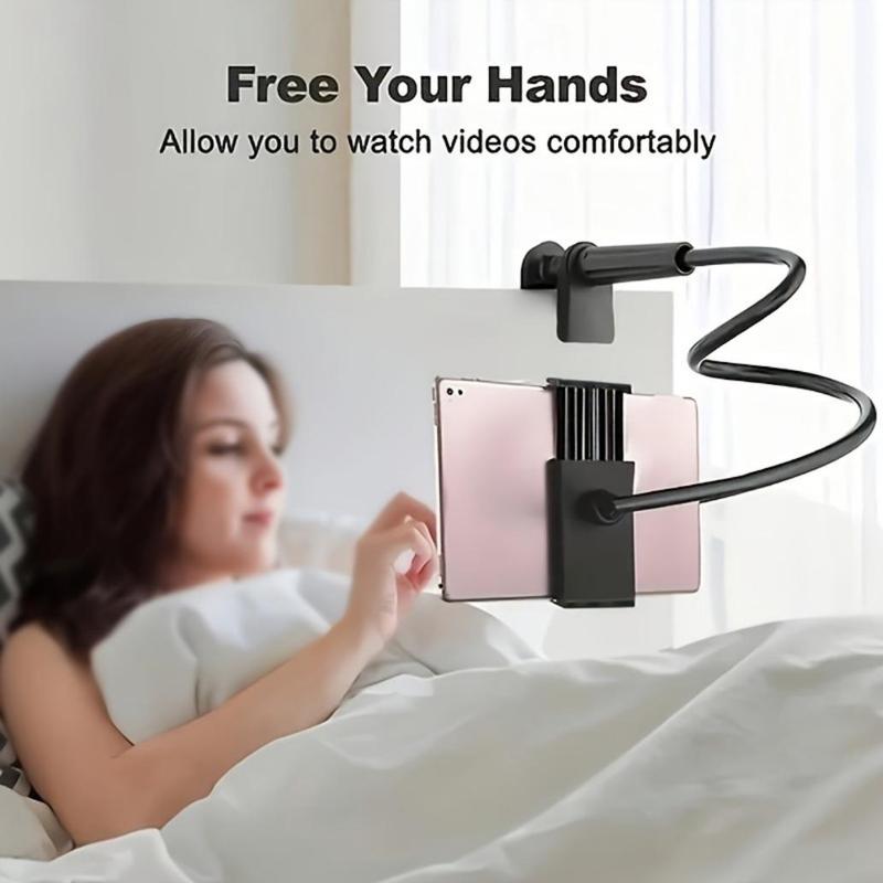 360-Degree Rotating Tablet & Phone Stand, Adjustable Bedside Mount with Flexible Spiral Base, Perfect Bedside Companion for Tablets and Smartphones, Gifts for Mums