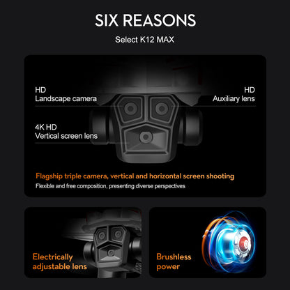 Cross-Border K12 max Drone Aerial Photography Optical Flow Positioning Quadcopter Brushless Motor Remote Control Aircraft Toy