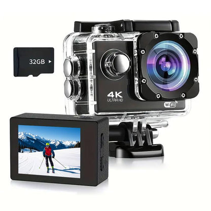 Action Camera with 4K 30FPS Ultra HD Video,12MP Photos, HDR,2.0" Image Sensor, Daily Streaming, HD camera, Stabilization