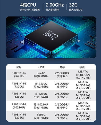 Fully Enclosed 10.1inch Industrial Control Touch All-in-One Machine Dual Network Multi-Serial Port J6412 Industrial Grade Tablet Computer