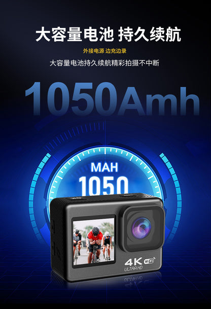 Cross-Border4k Waterproof Sports Camera HD Outdoor Shooting Cycling Underwater Helmet Camera Sports Camera Factory