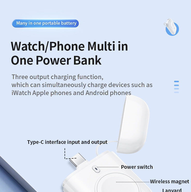 Compatible with Apple Watch Wireless Charger iWatch8/7/6Magnetic charger multifunctional portable power bank