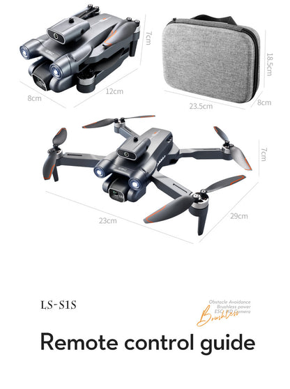 S1S Pushe Foldable Drone Obstacle Avoidance Aerial Photography Quadcopter Brushless Motor Electronic Fence Remote Control Aircraft
