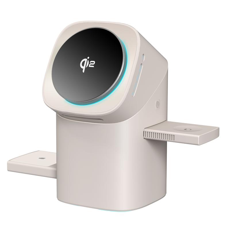 Three in one wireless charger, fast charging, Qi2 certified, suitable for iPhone, iWatch, AirPods headphone charging stations, touch pop-up charging, easy to carry wireless charger,Wireless Multi-Device Charging touch pop-up charging,Gifts,Mother's Day