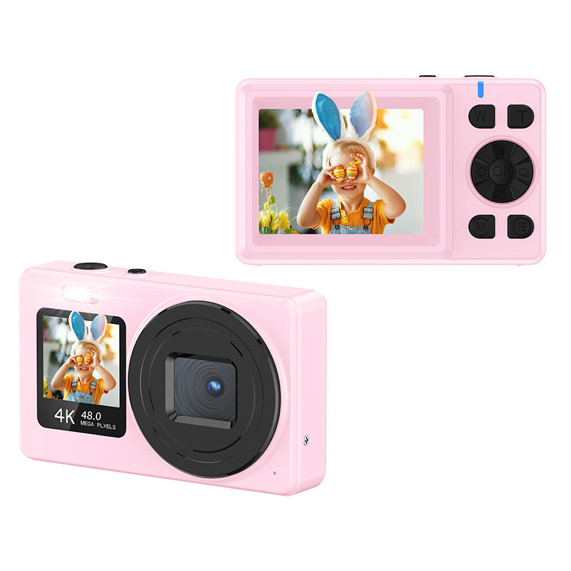 Cross-Border4K HD Student Digital Camera Small Dual Screen Home Travel Portable Entry-Level Children's Digital Camera