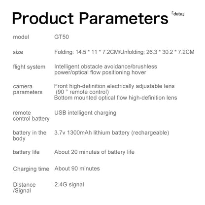 Cross-Border GT50Drone remote control with screen HD aerial photography brushless obstacle avoidance quadcopter toy airplane dron