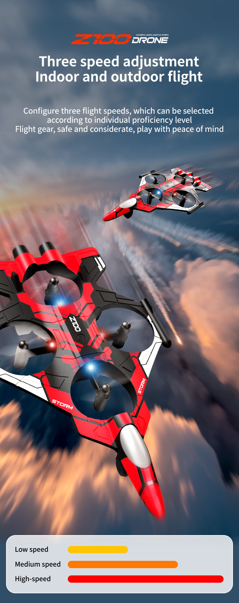 Cross-Border Z100Fighter Four-Channel Suspension Four-Axis Drone Altitude Hold Roll Stunt Gyro Light Aircraft Low Price