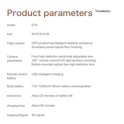Cross-Border New Products GT6Uav GPS Return to Position 5G Image Transmission Brushless Optical Flow Obstacle Avoidance Remote Control Aircraft Wholesale