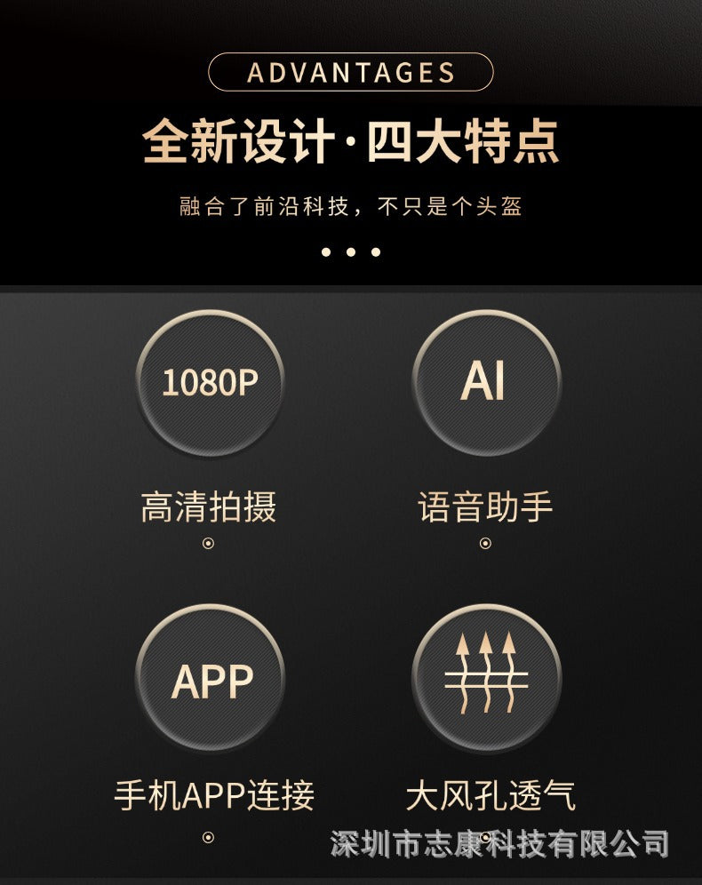 Cross-border New Ultra-clear Video Recording AI Voice Recorder Cycling Electric Vehicle Motorcycle Safety Helmet Smart Helmet