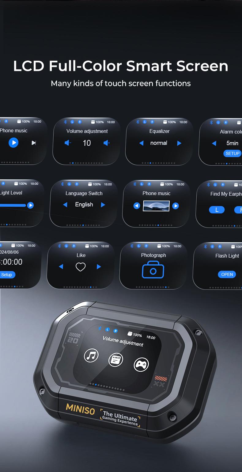 ERAZER XP6 Wireless Earbuds, Bluetooth 5.4 HIFI Sound Quality Bluetooth Headphones, Sports Gaming with Low Latency Earbuds, Touch Control IPX5 Waterproof With microphone Earphones Headsets