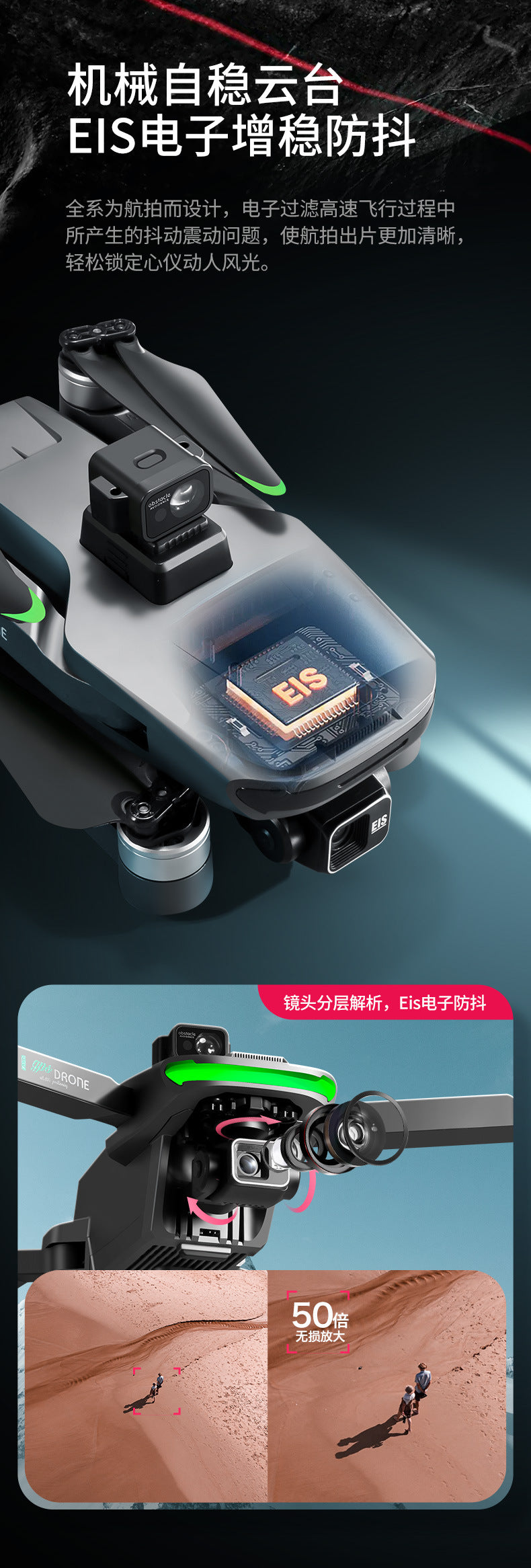 Cross-Border S155Relay Brushless Drone Laser Obstacle Avoidance Three-axis Anti-shake Gimbal GPS Return to Position Drone