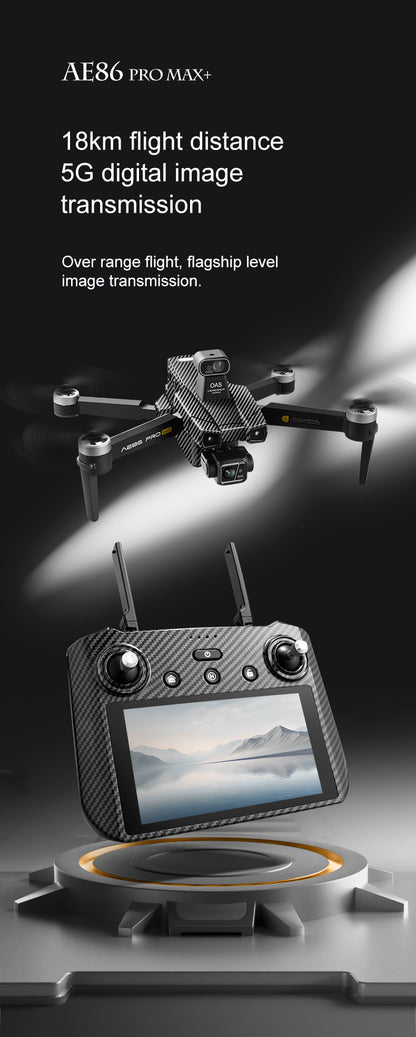 AE86+Digital image transmission with touchscreen obstacle avoidance HD professional aerial photography drone automatic return GPS Remote control aircraft
