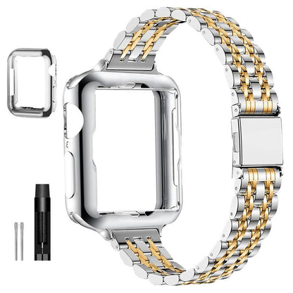 Women's Watch Band & Soft Protective Case & Tools (1 Set), Stainless Steel Smart Watch Bands, Compatible with Apple Watch 9/8/7/6/5/4/3/2/1/SE/SE2 Series, Wearable Accessories, Electronics Accessories