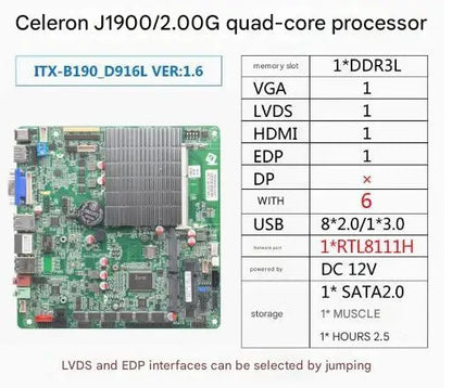 J1900 J1800 Motherboard Mini-ITX SBC IPC Mainboard industrial Fanless Board Mini ITX with ATOM DC-12V COM LAN LVDS VGA EDP LPT