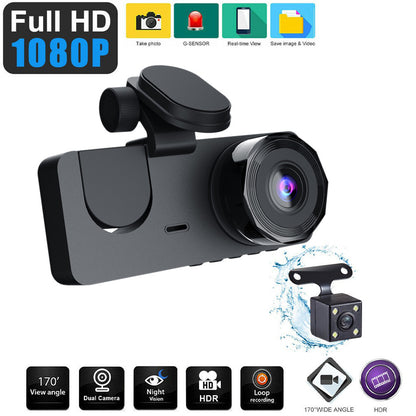 High Definition Car Mount DVR Reversing Image Parking Guard HD Three-Lens Dash Cam Factory Wholesale