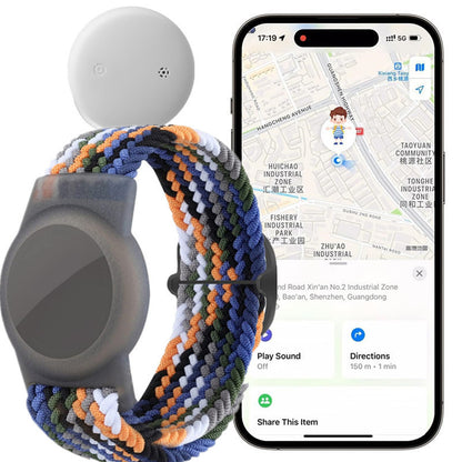 Cross-Border Find My Global Positioning Tracker Suitable for Children Woven Pattern Bracelet Strap(Only iOS）