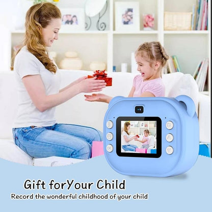 Instant Camera, Portable Camera, Digital Camera, Multifunctional 1080P HD Dual-Camera Kids Instant Print Camera, Includes Storage Card & Thermal Paper Roll, Birthday Gift