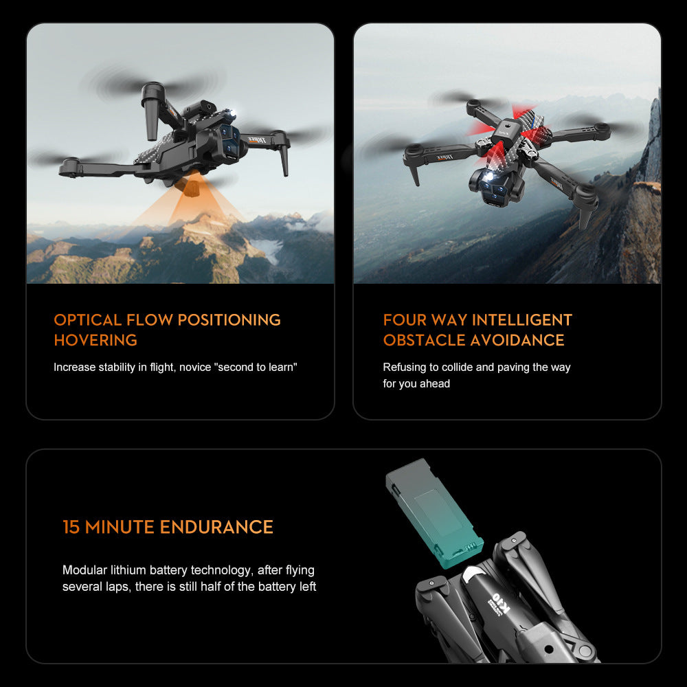 Cross-Border New Products K10MAX High-definition Aerial Photography Drone Four-way Obstacle Avoidance Optical Flow Localization Folding Four-axis Remote Control Aircraft