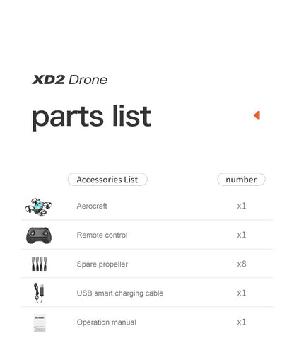 Cross-Border XD2Mini Drone, Shockproof and Impact Resistant2.4G Four-Axis Aircraft360°Rotating and Rolling Remote Control Toy