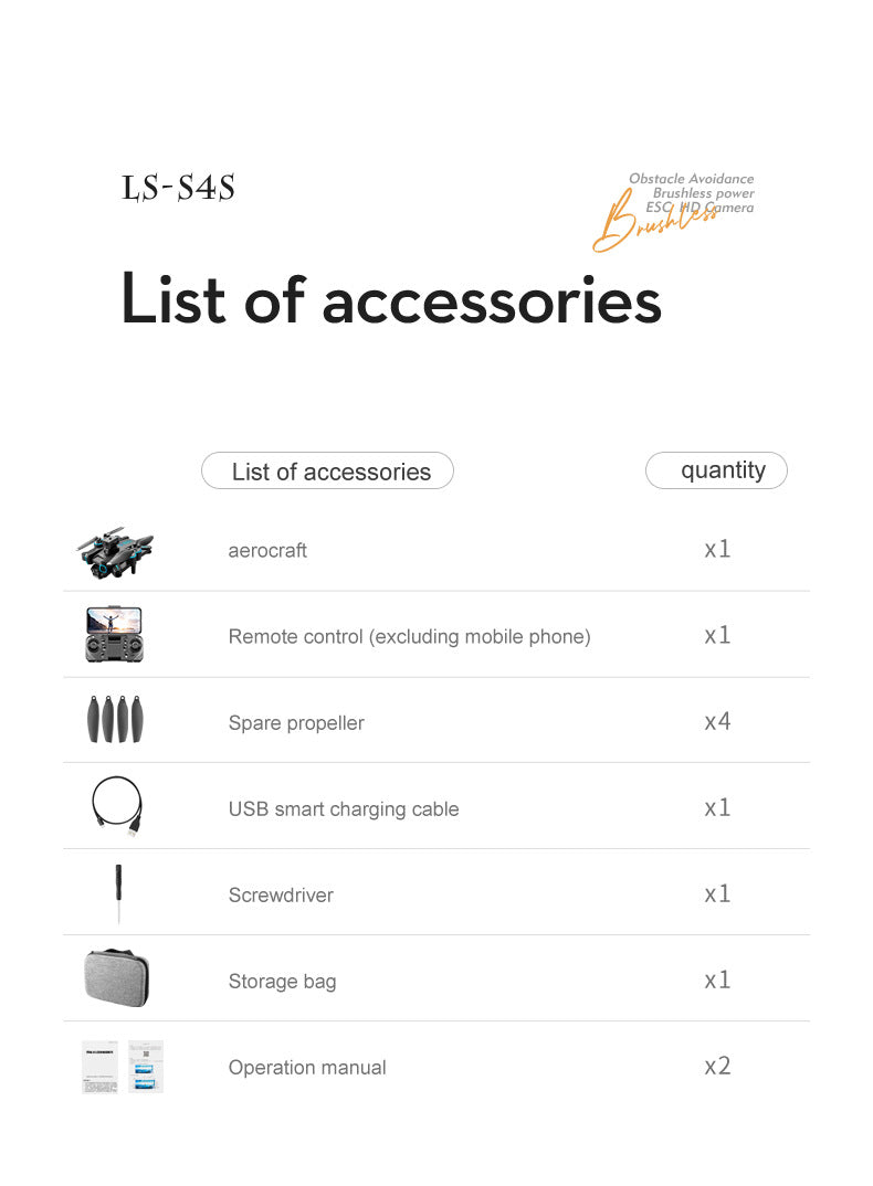 Cross-border Drone Brushless Motor ESC HD Lens Optical Flow Positioning Remote Control Aircraft Obstacle Avoidance Quadcopter